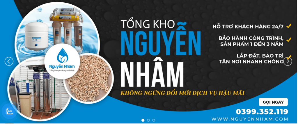 Tổng kho Nguyễn Nhâm - Địa chỉ mua sắm hệ thống lọc nước tổng gia đình an toàn